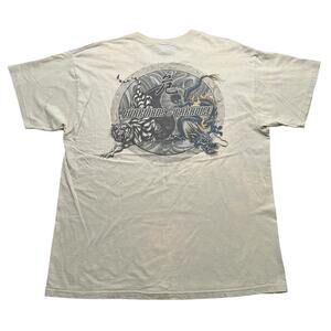 Vintage Guardians of Paradise Tiger Dragon Graphic T-Shirt Beige Men’s XL Y2K